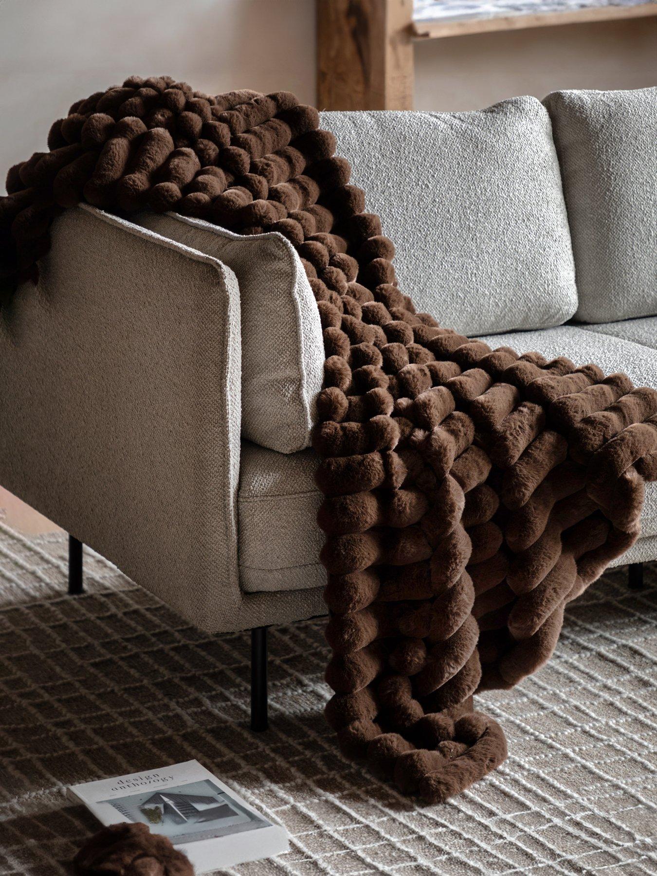Gallery Direct Ribbed Fur Throw  1300x1700mm