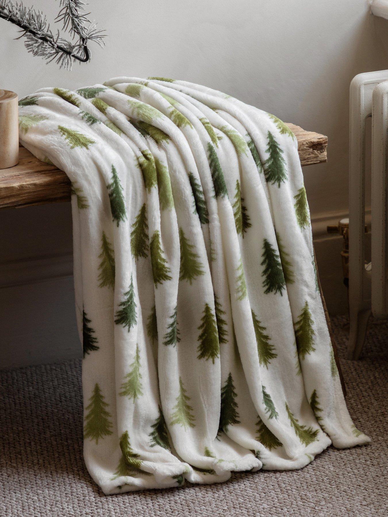 Gallery Direct Woodland Tree Printed Fleece Throw 1400x1800mm