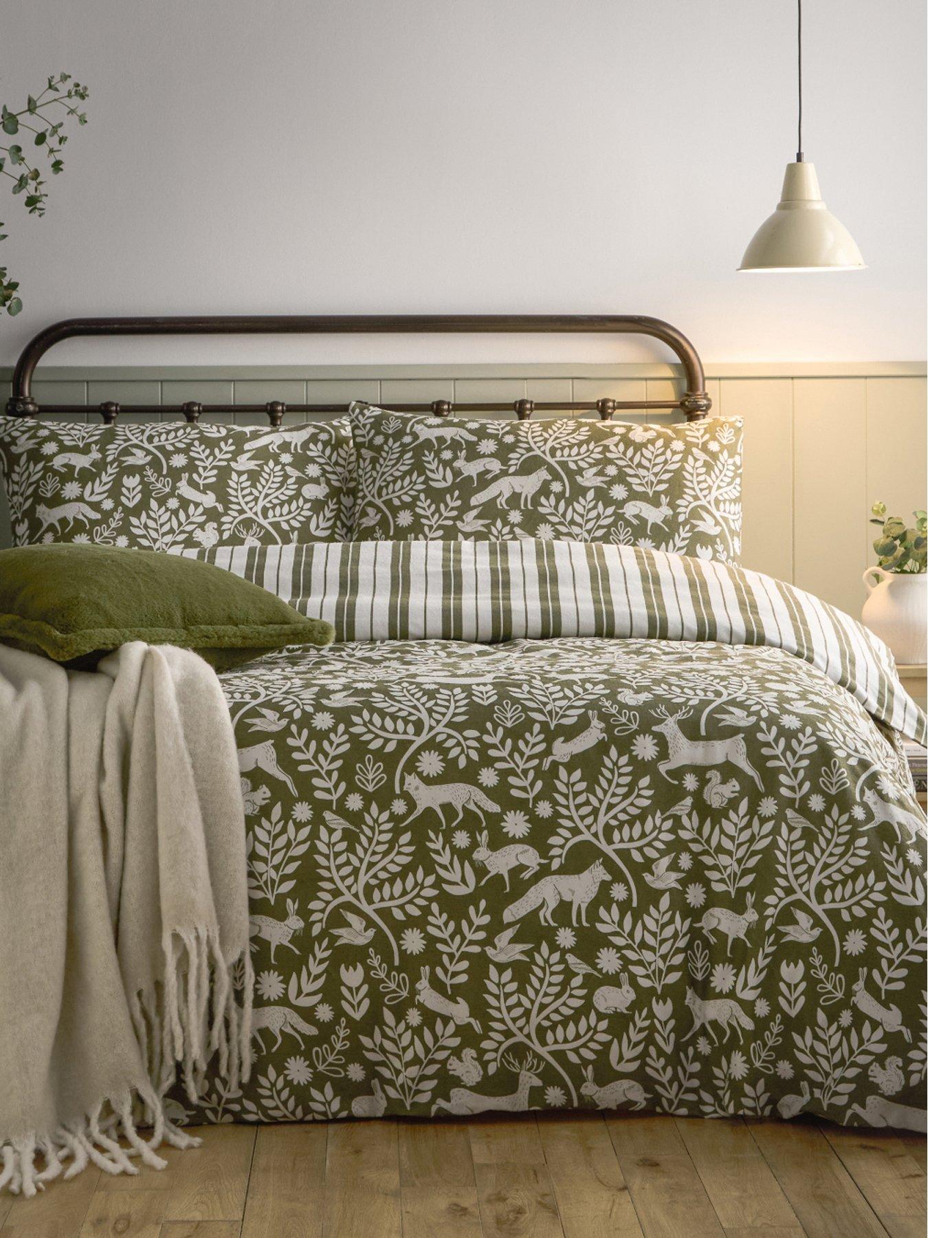 Furn Skandiwoodland Duvet Set Thyme Green