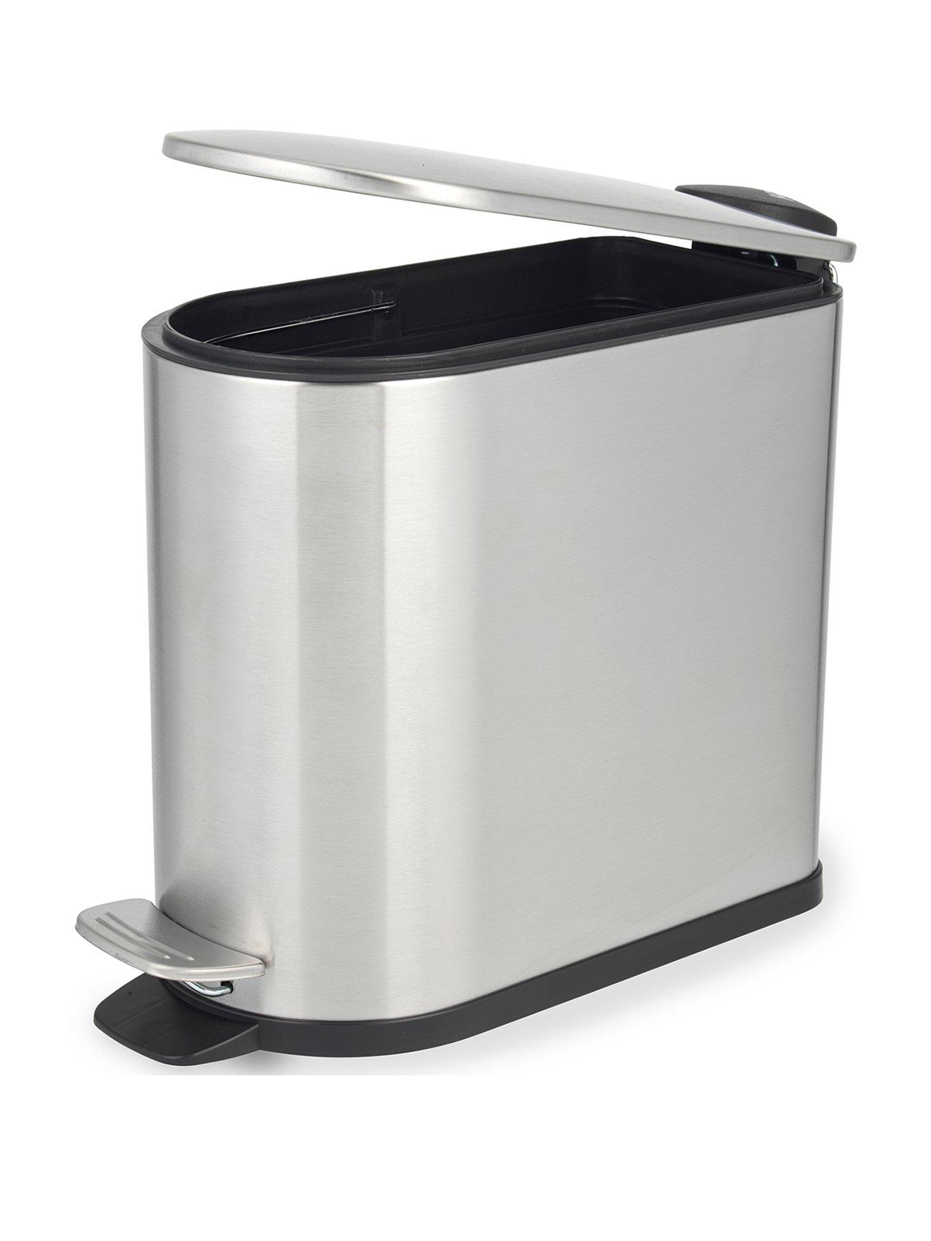 undefined Stainless Steel 5l D Shape Bathroom Bin