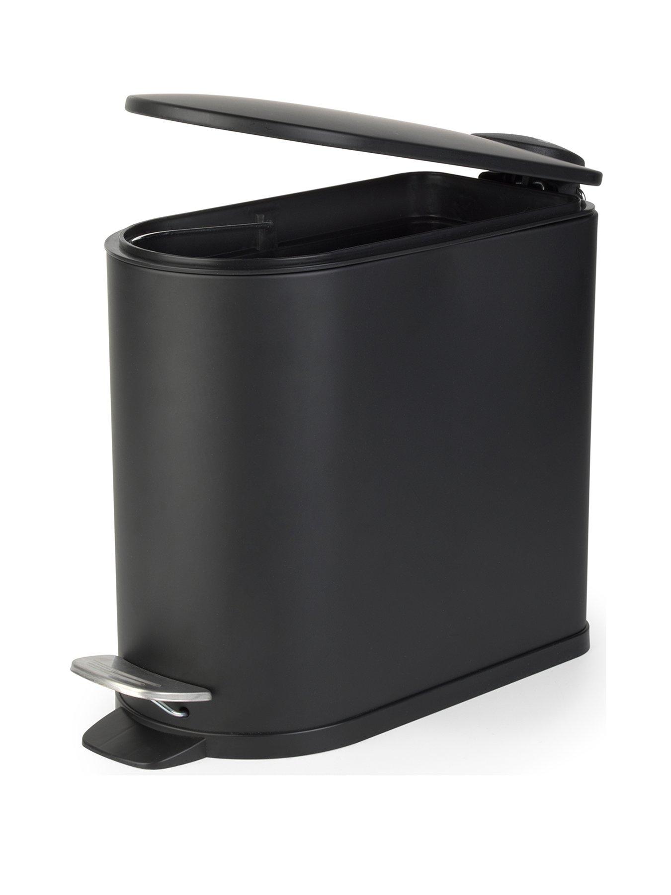 undefined Black 5l D Shape Bathroom Bin