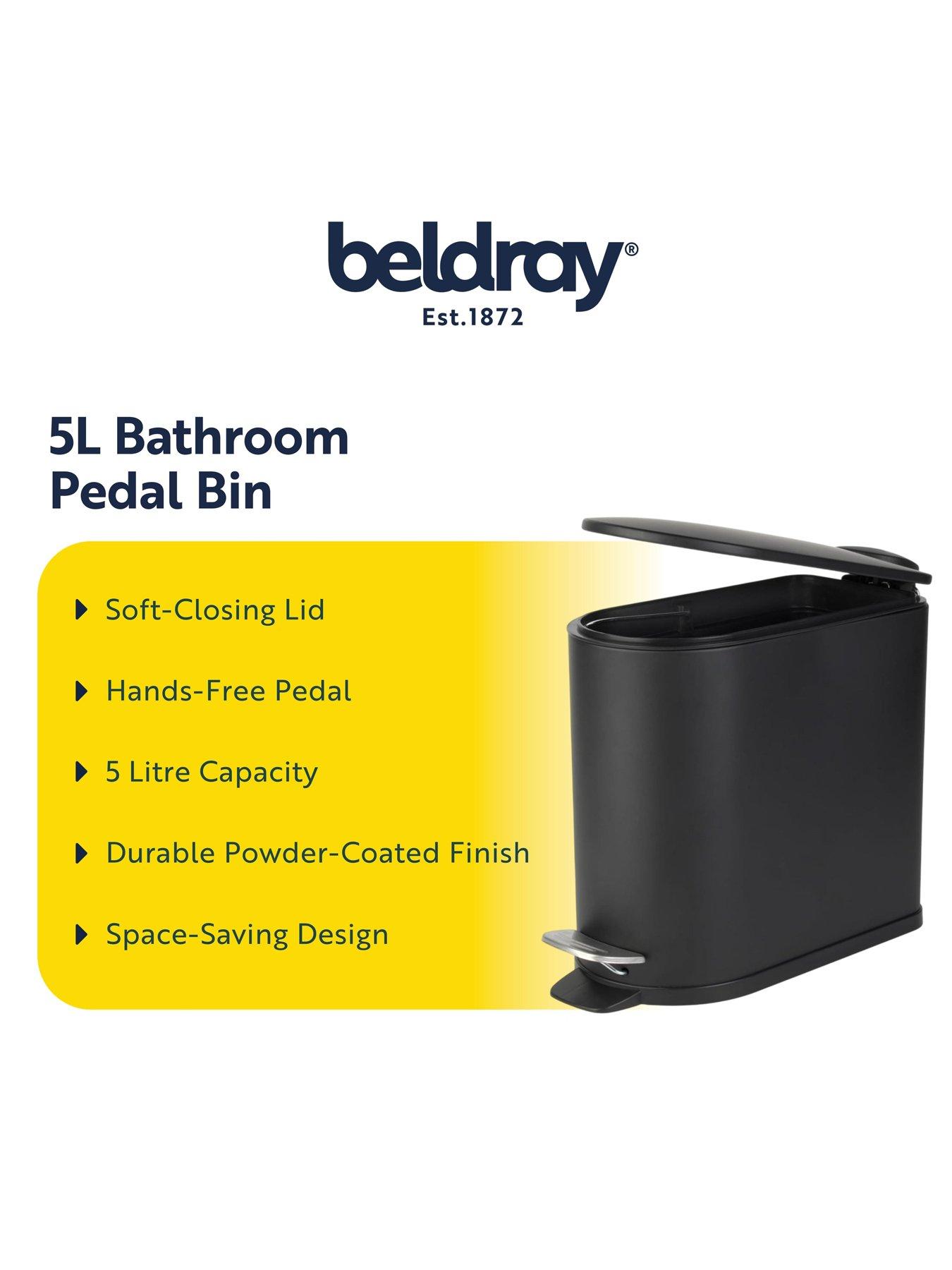 Image 2 of 4 of Beldray Black 5l D Shape Bathroom Bin
