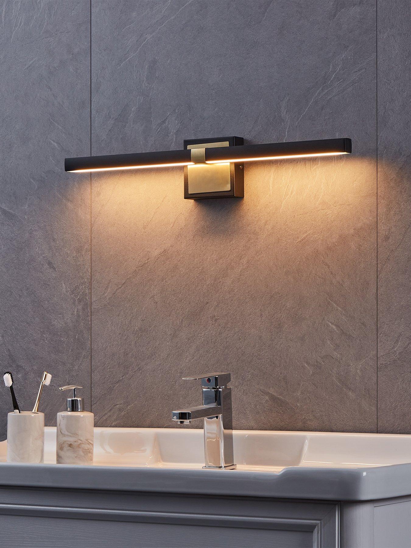 undefined Peguera Led Black/brass Steel Bathroom Mirror Light