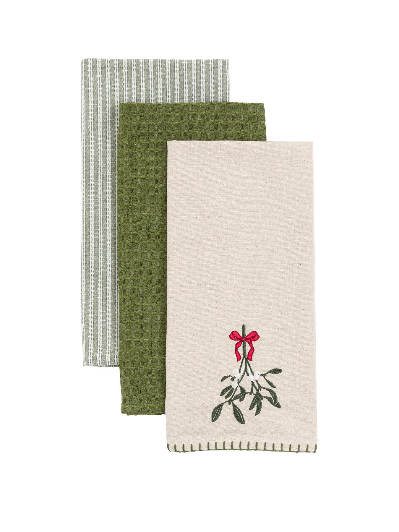 Gallery Direct Woodland Christmas Tea Towels (3pk) 500x700mm