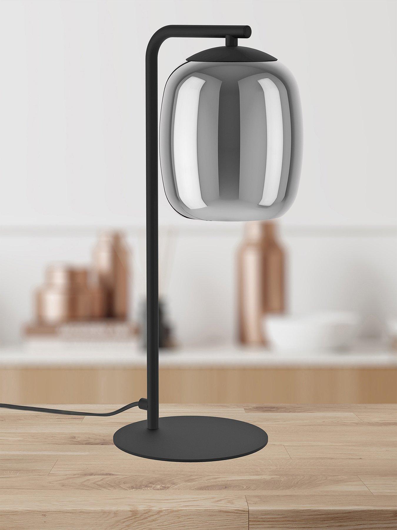 undefined Ciampino Black Steel & Glass Modern Led Table Lamp