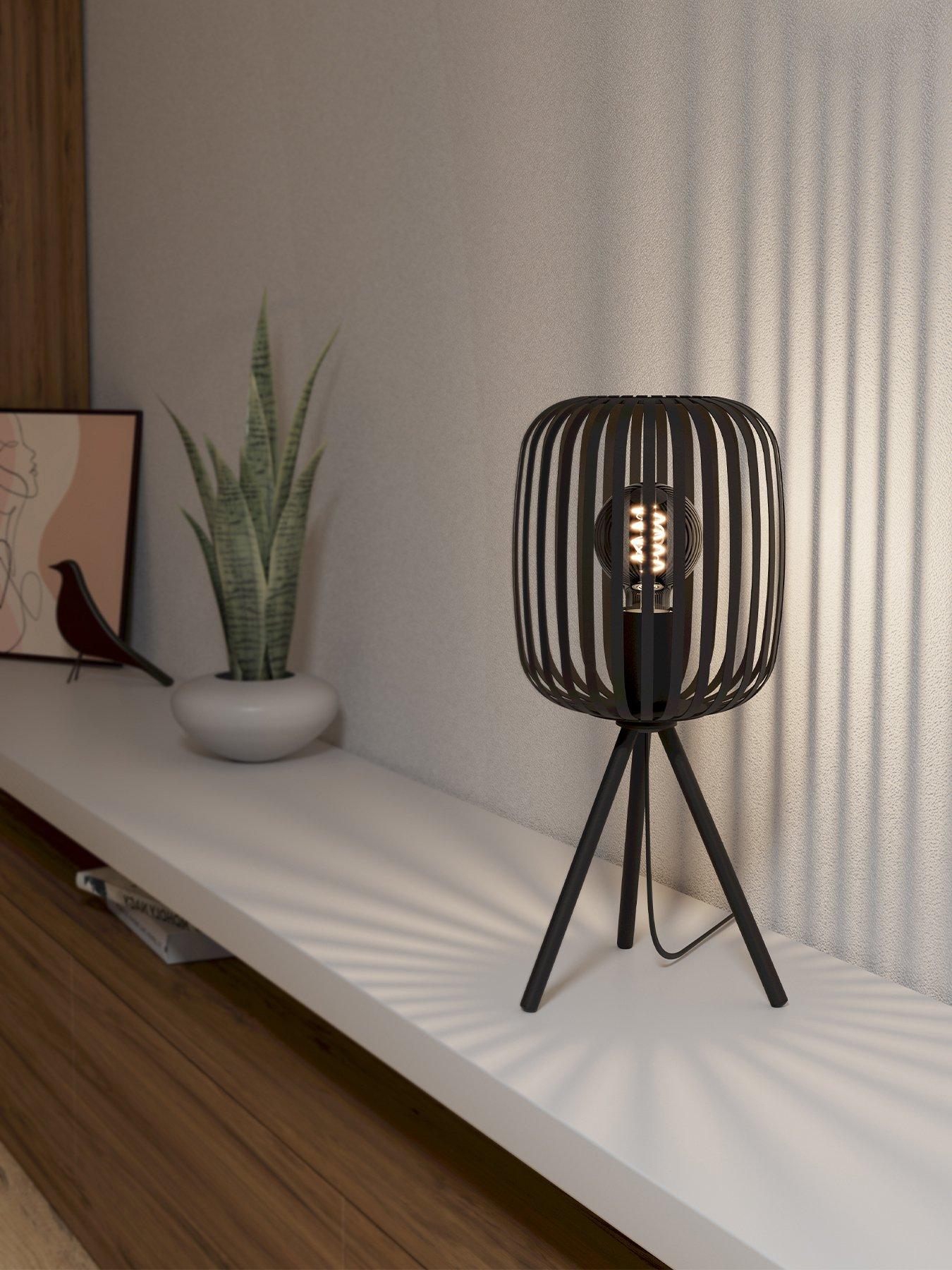 undefined Romazzina Black Caged Tripod Table Lamp