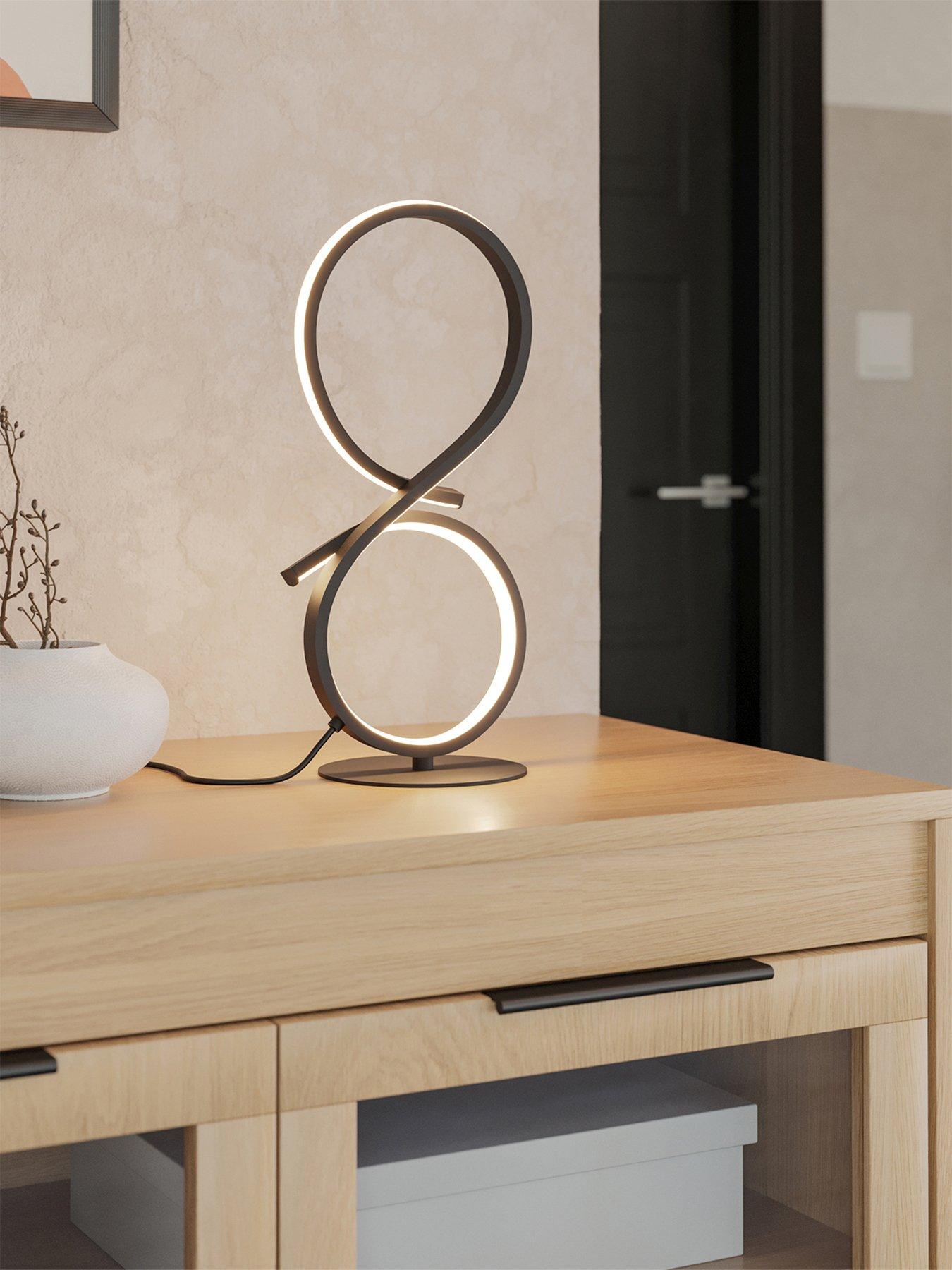 undefined Serpins Black Aluminium & Steel Modern Table Lamp