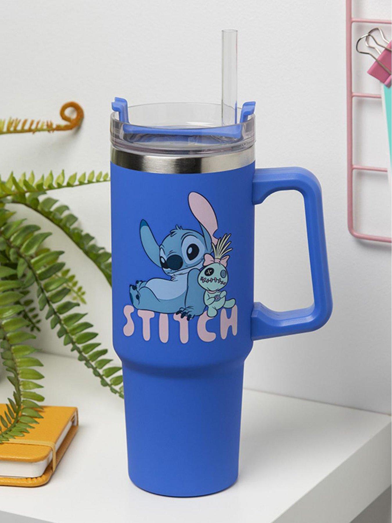 undefined Stitch Blue 900ml Insulated Cup And Straw