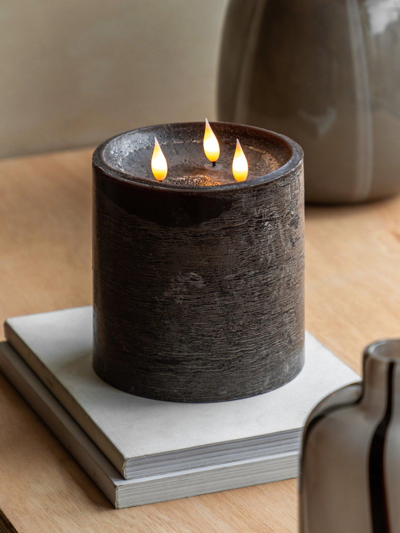 Gallery Direct Remote Control 3 Wick Led Canle - Mocha