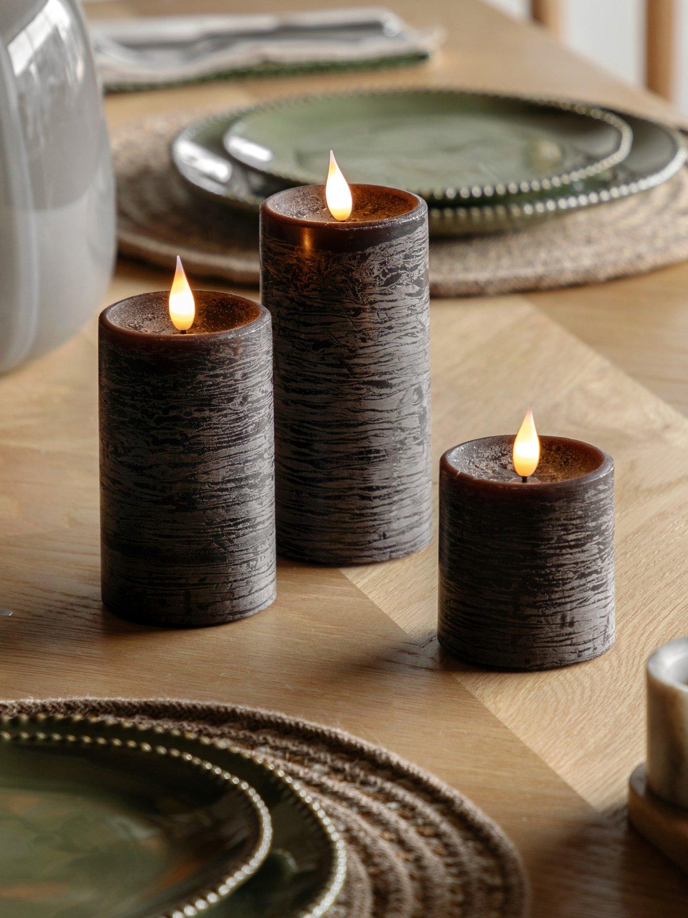 Gallery Direct Remote Control 3 pack Led Candle - Mocha