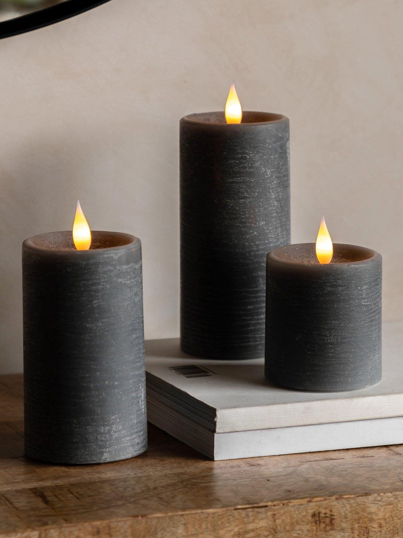 Gallery Direct Remote Control 3 pack Led Candle - Grey