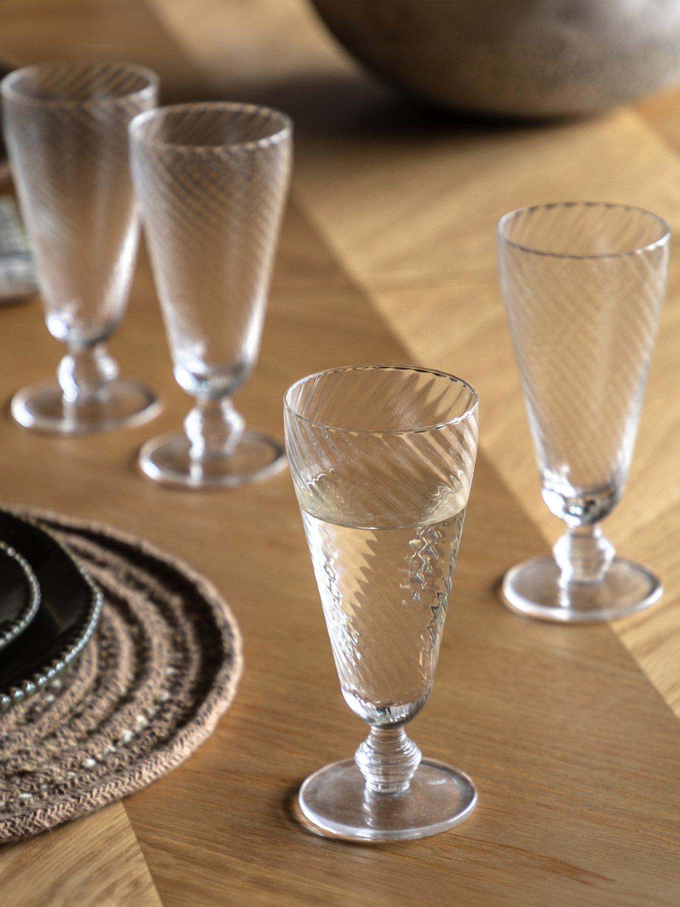 Gallery Direct Swirl Flute Glass Clear Pk4