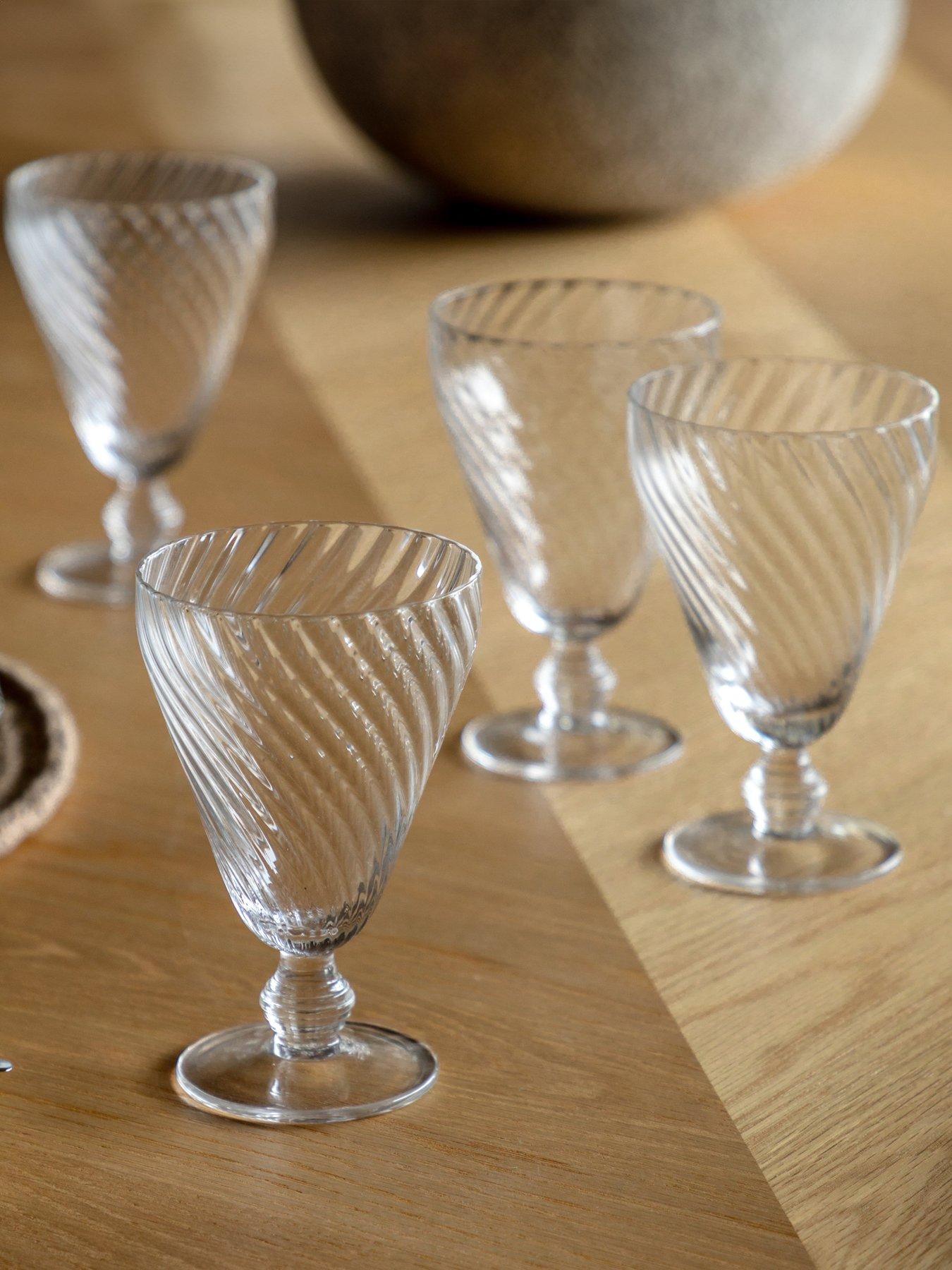 Gallery Direct Swirl Wine Glass Clear Pk4