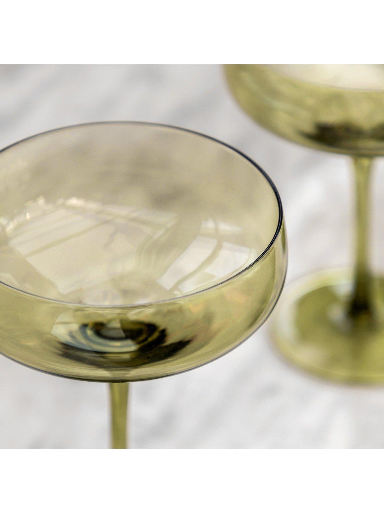 Image 3 of 7 of Gallery Direct Coupe Glass Green 4 pack