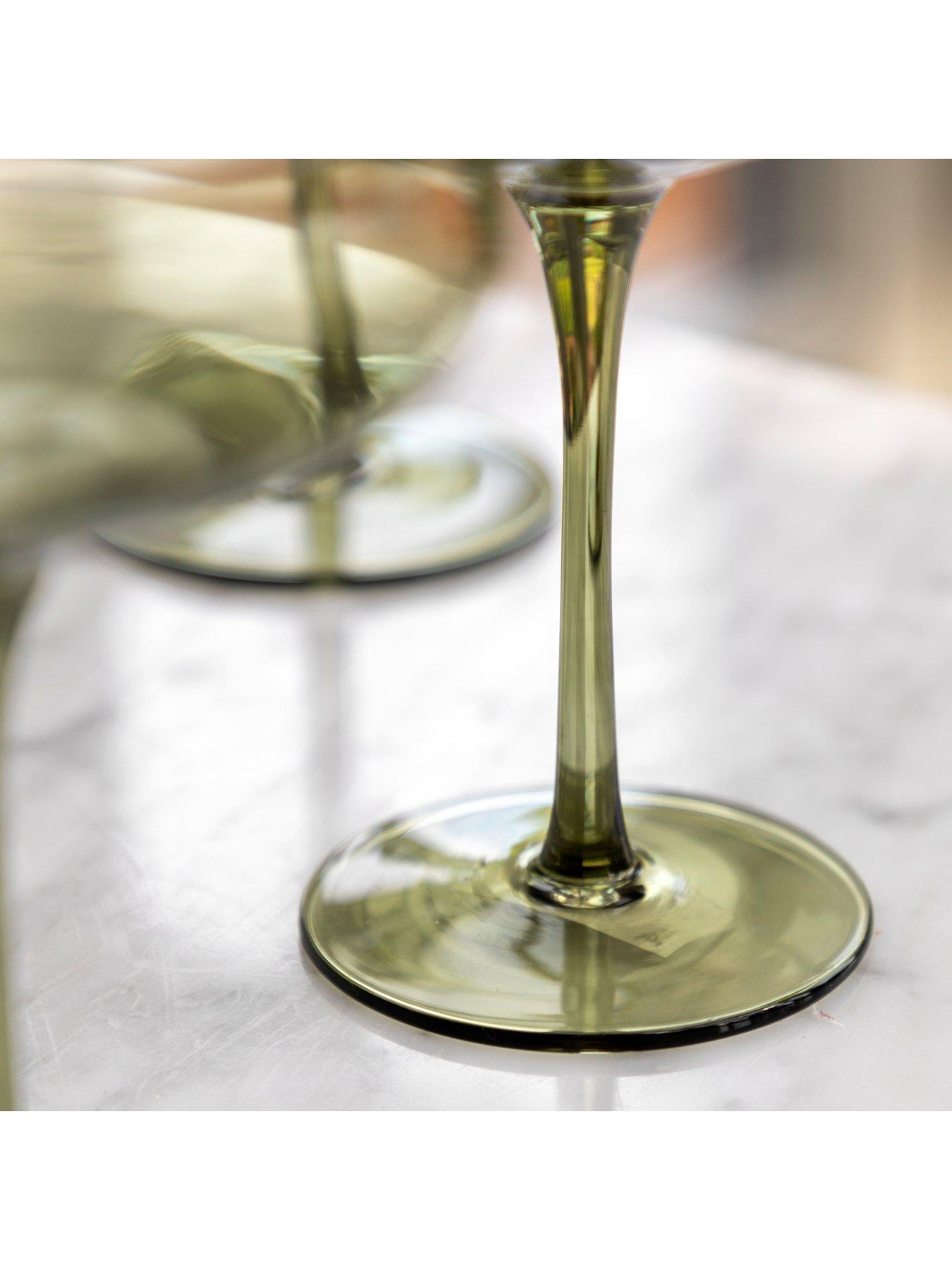 Image 4 of 7 of Gallery Direct Coupe Glass Green 4 pack
