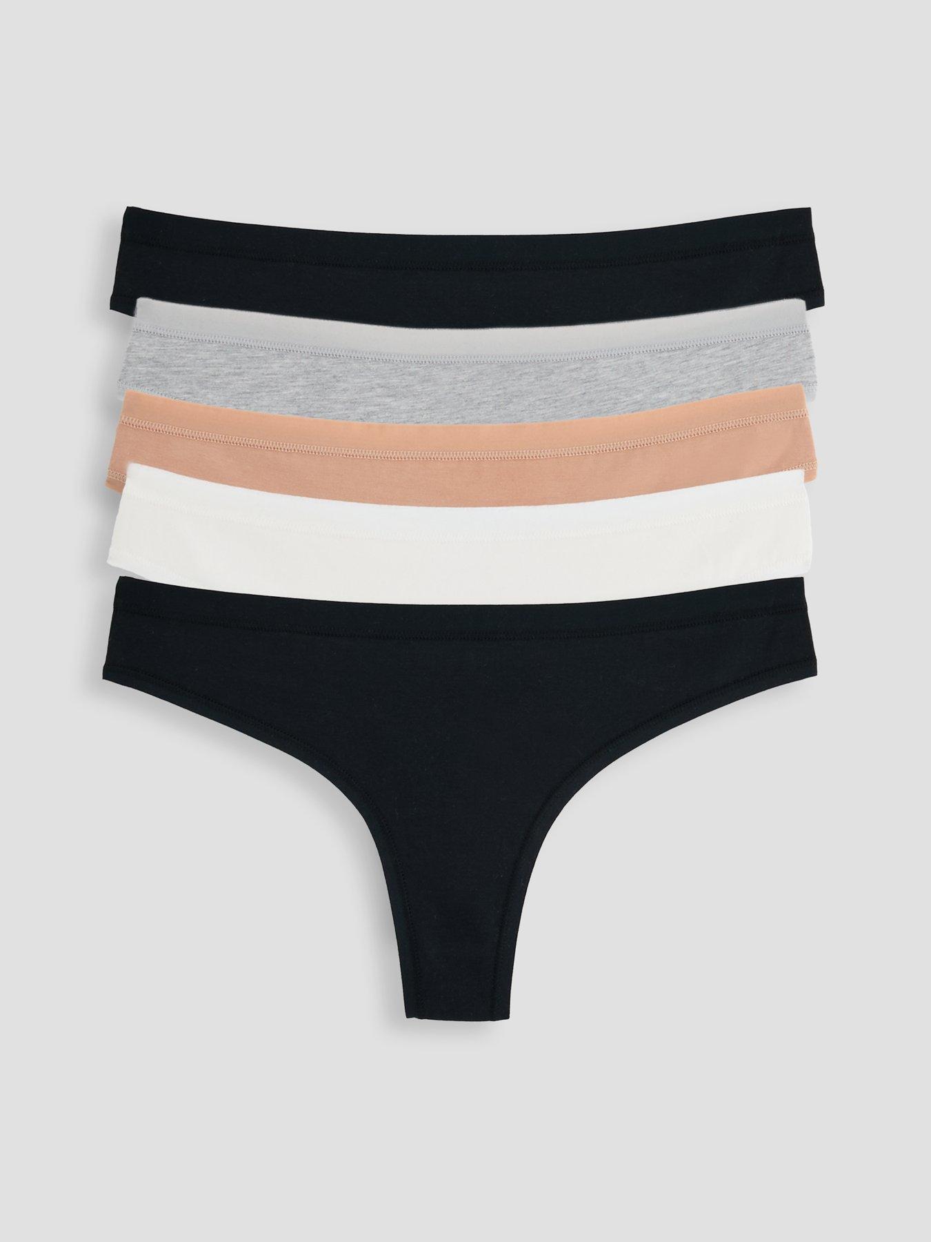 The Very Collection 5pk Cotton Thongs Neutrals