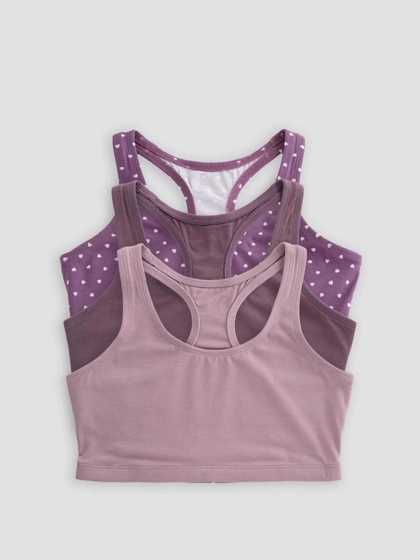 The Very Collection 3 Pack Cotton Bralettes - Multi