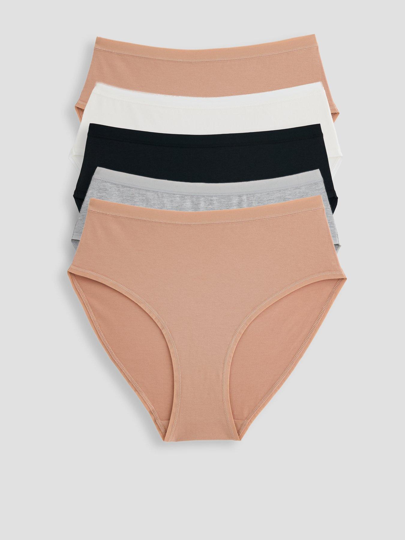 Image 1 of 6 of The Very Collection 5 Pack Cotton Hipster Briefs Neutrals - Multi