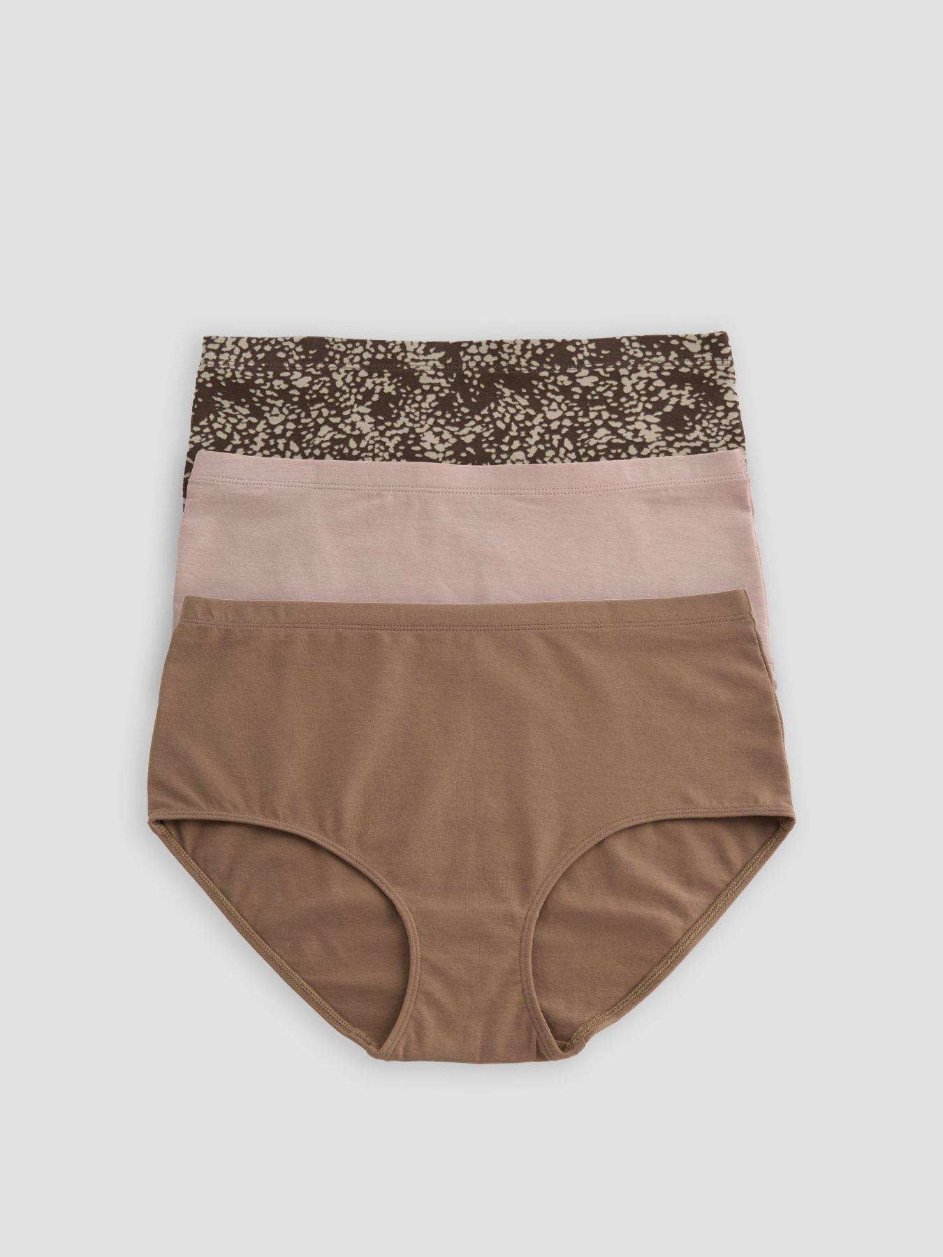 The Very Collection 3Pk Cotton High Waist Briefs - Animal Print/Beige
