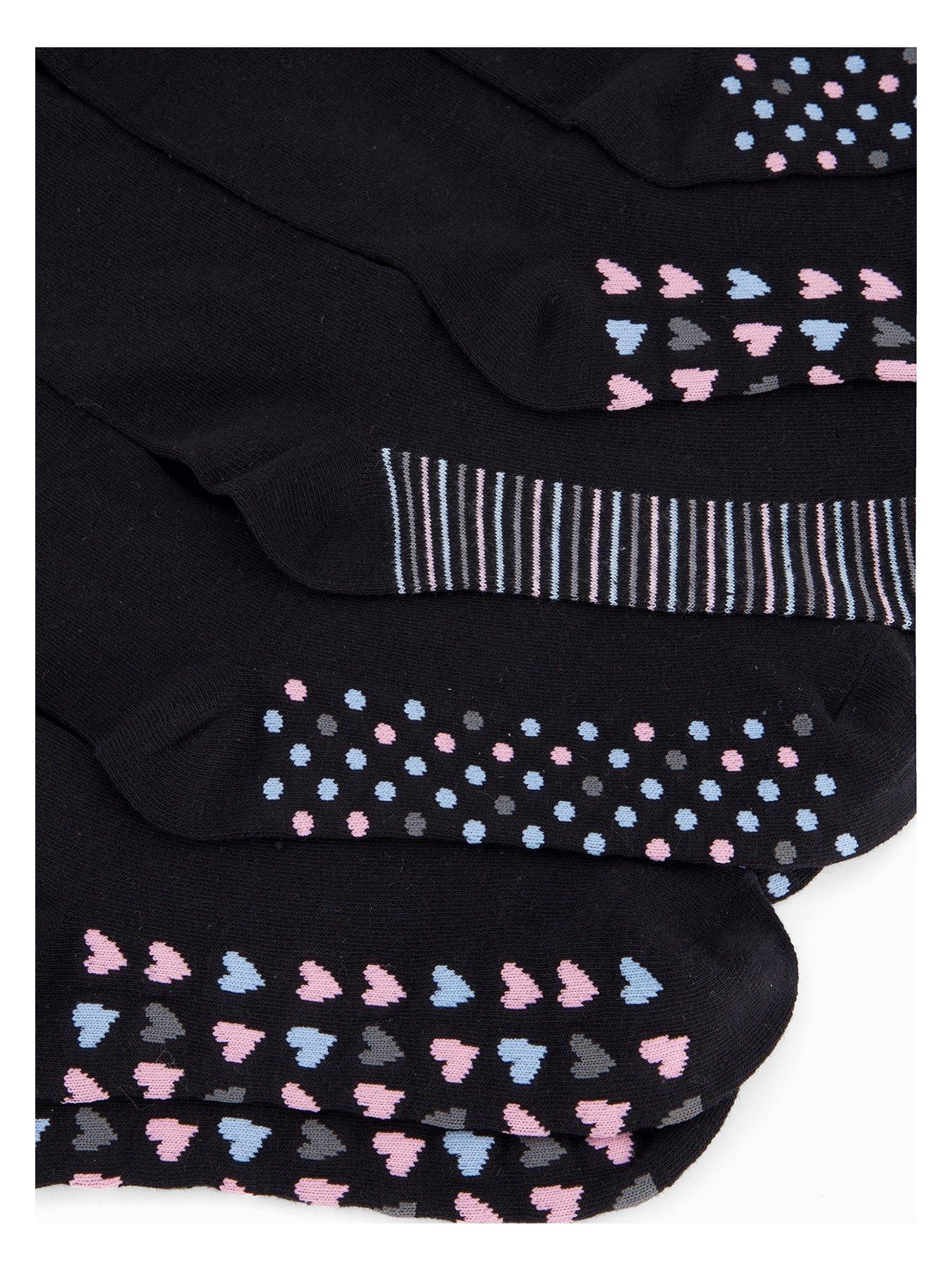 Image 3 of 3 of The Very Collection 5 Pack Ankle Socks Polka Dot - Black