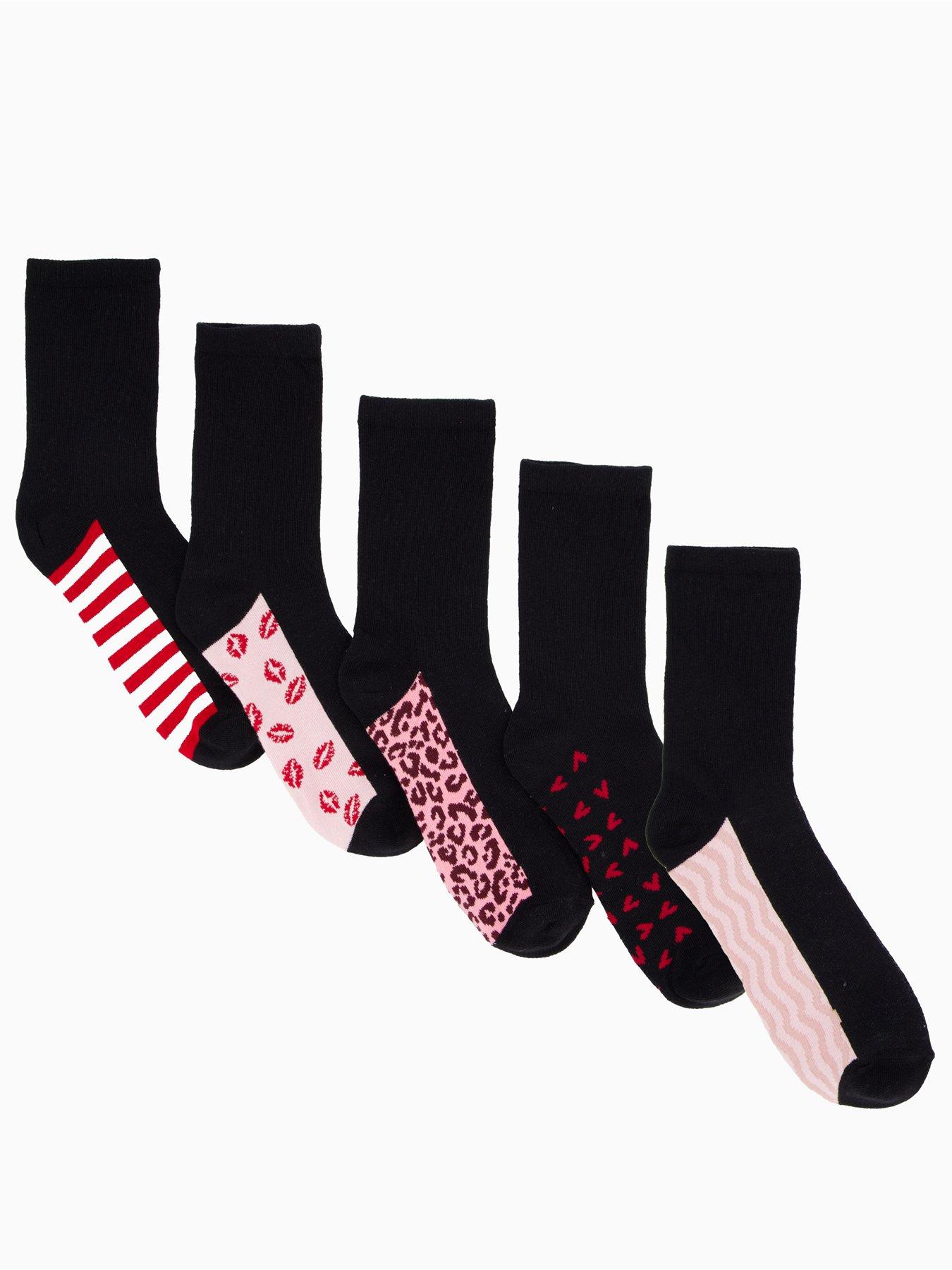 The Very Collection 5pk Ankle Socks Multi Print