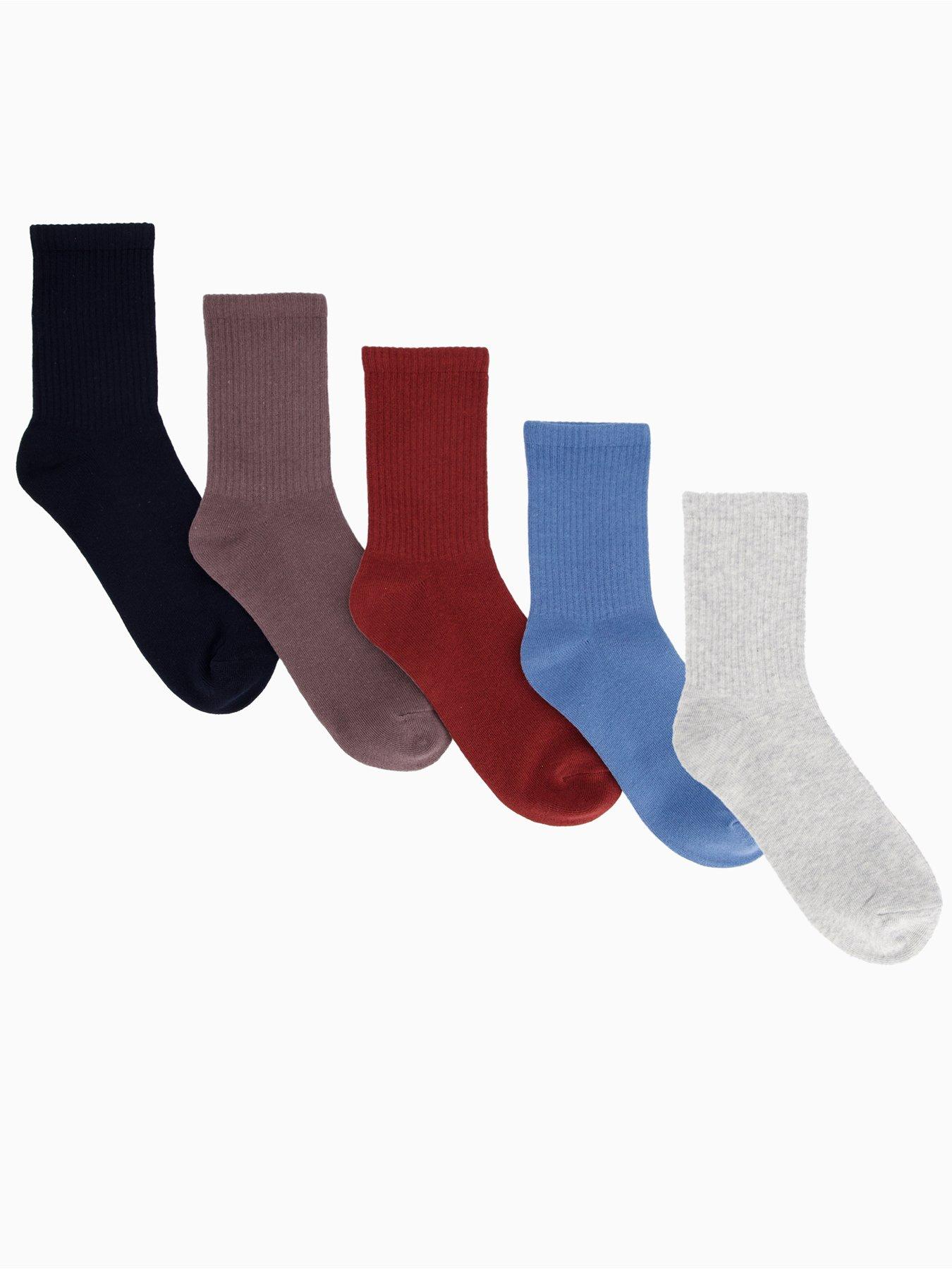 The Very Collection 5 Pack Ribbed Ankle Socks - Multi