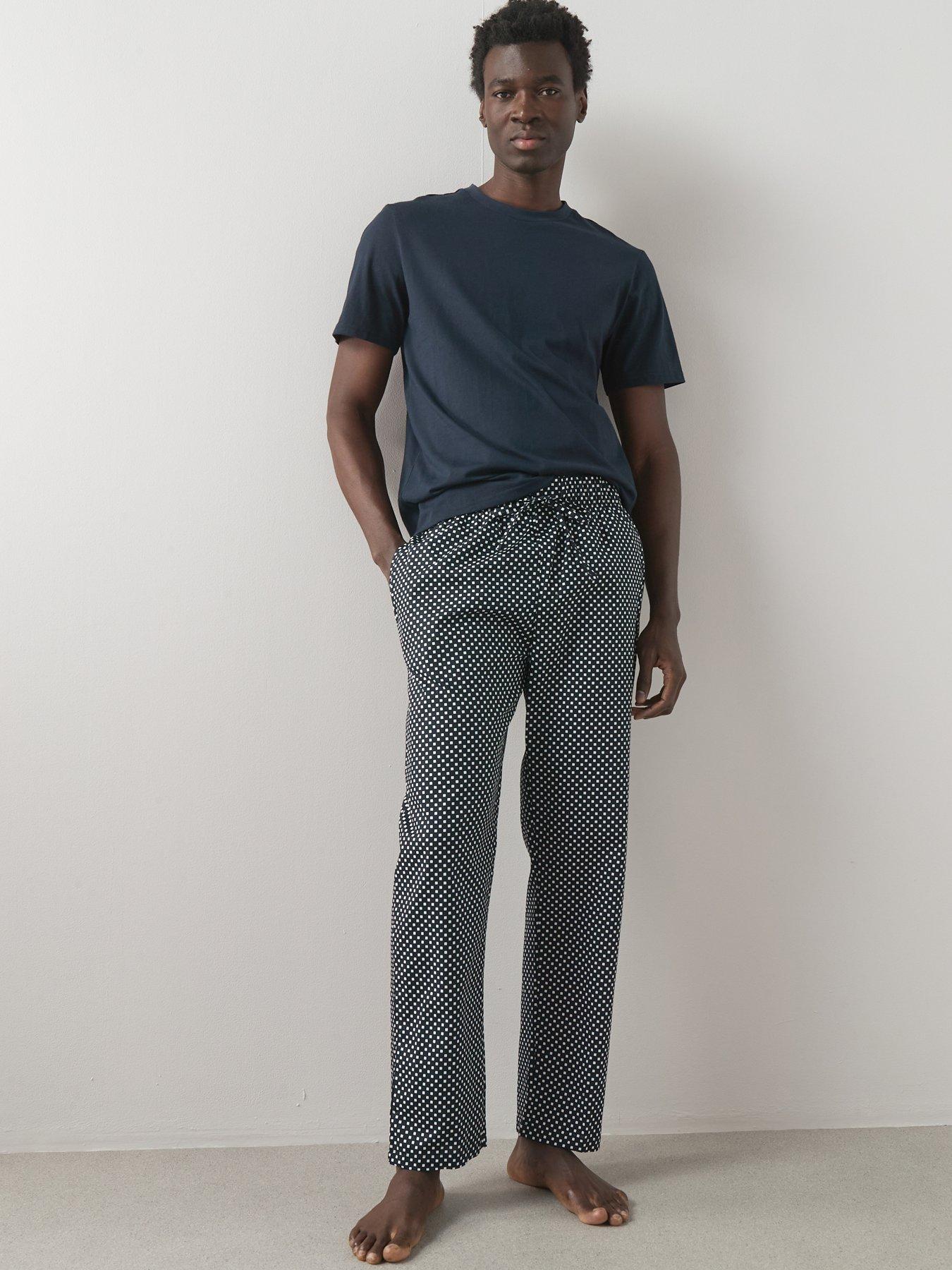 The Very Collection Pure Cotton Geo Print Jersey Pyjama Set - Navy