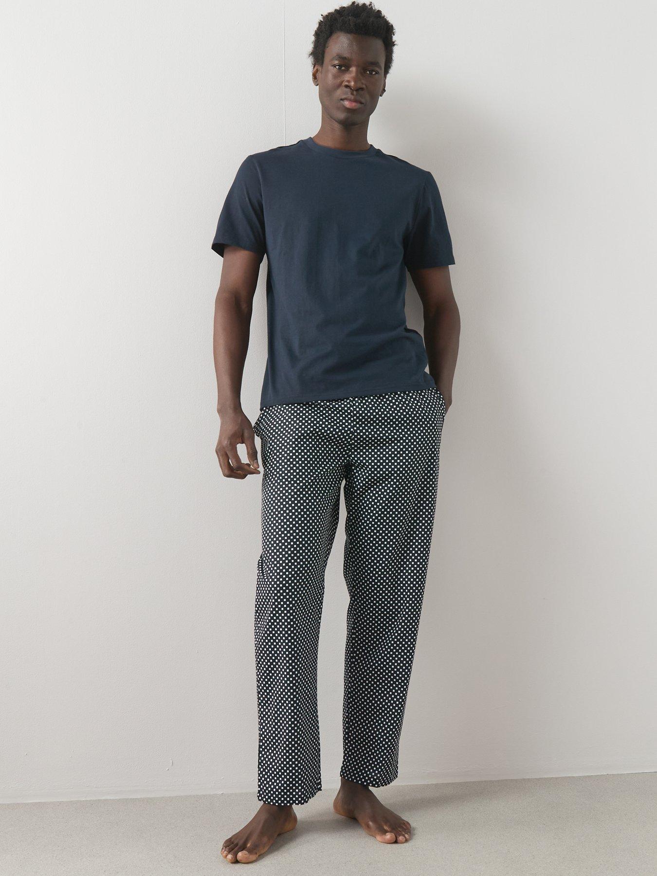 Image 6 of 7 of The Very Collection Pure Cotton Geo Print Jersey Pyjama Set - Navy
