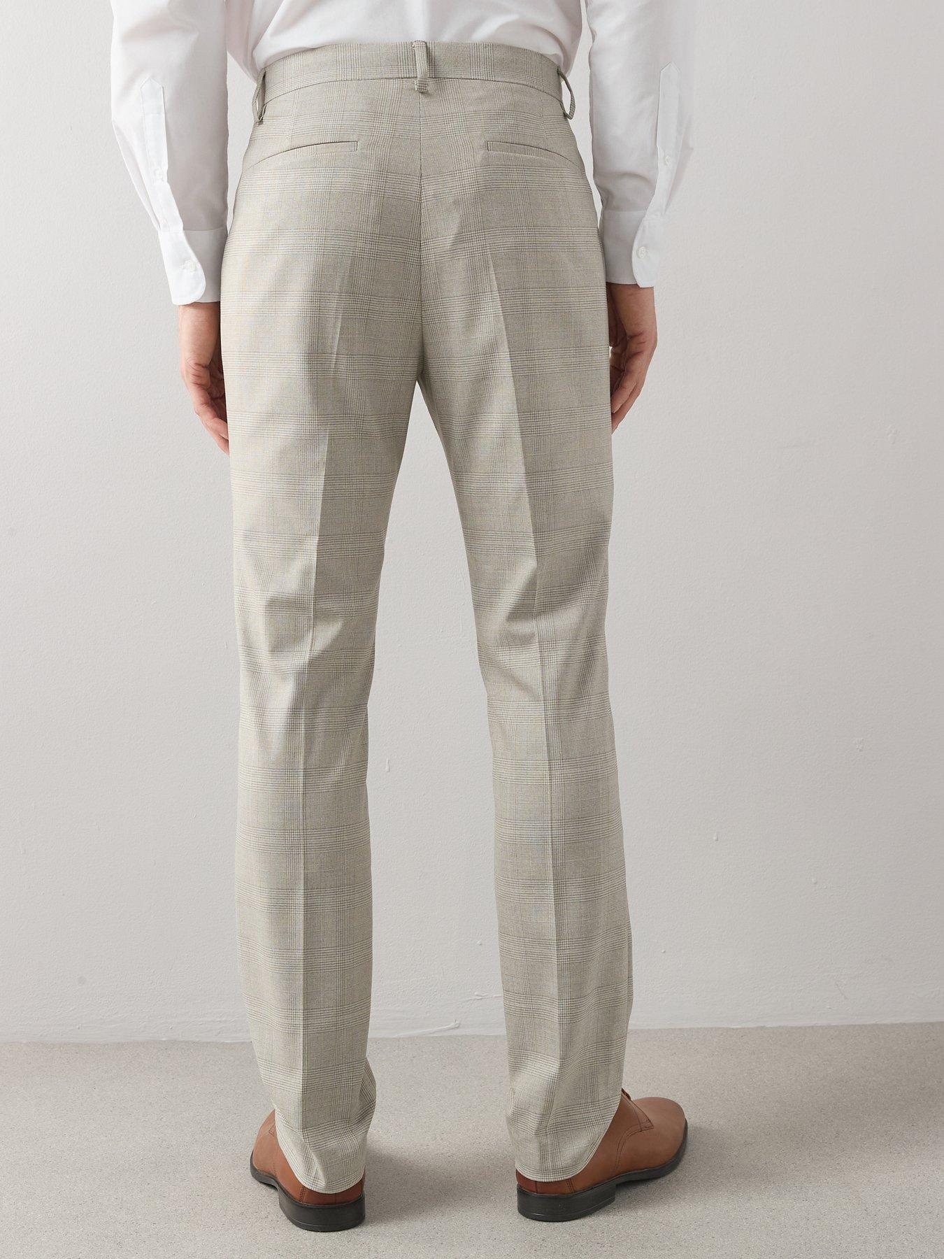 Image 2 of 6 of The Very Collection Checked Suit Trousers - Stone