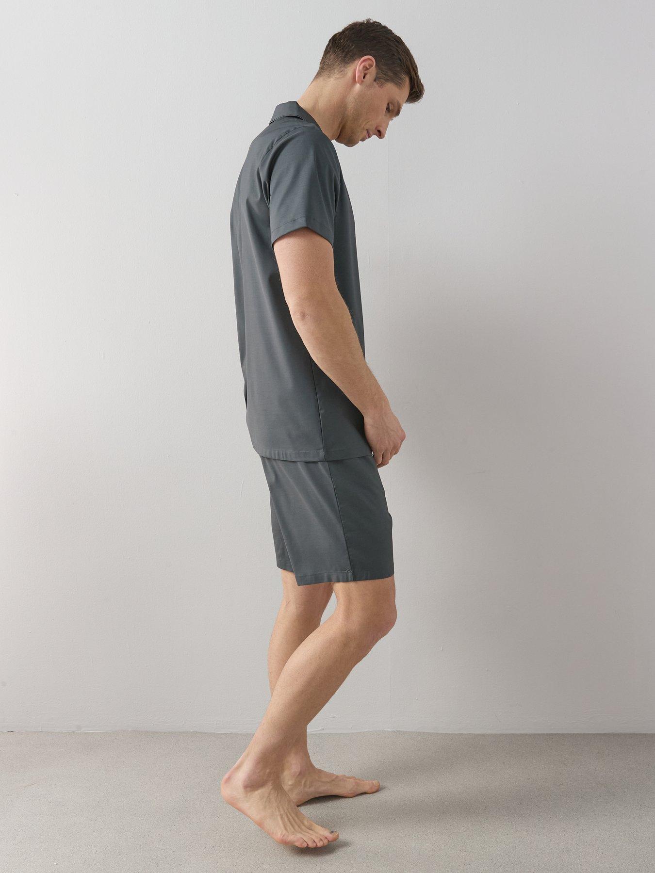 Image 5 of 7 of The Very Collection Woven Modal Button Through Shirt And Short Set - Charcoal