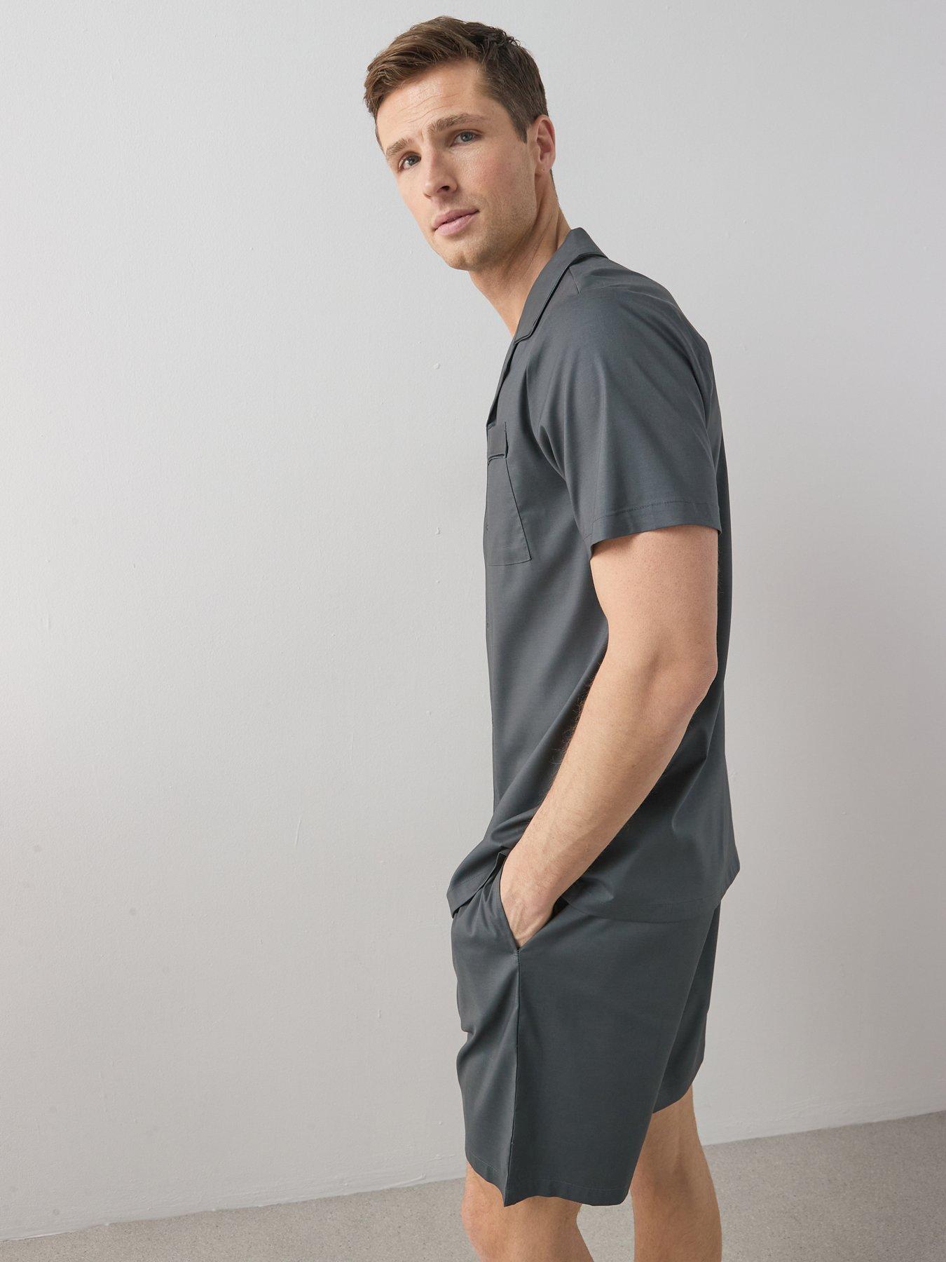 Image 6 of 7 of The Very Collection Woven Modal Button Through Shirt And Short Set - Charcoal