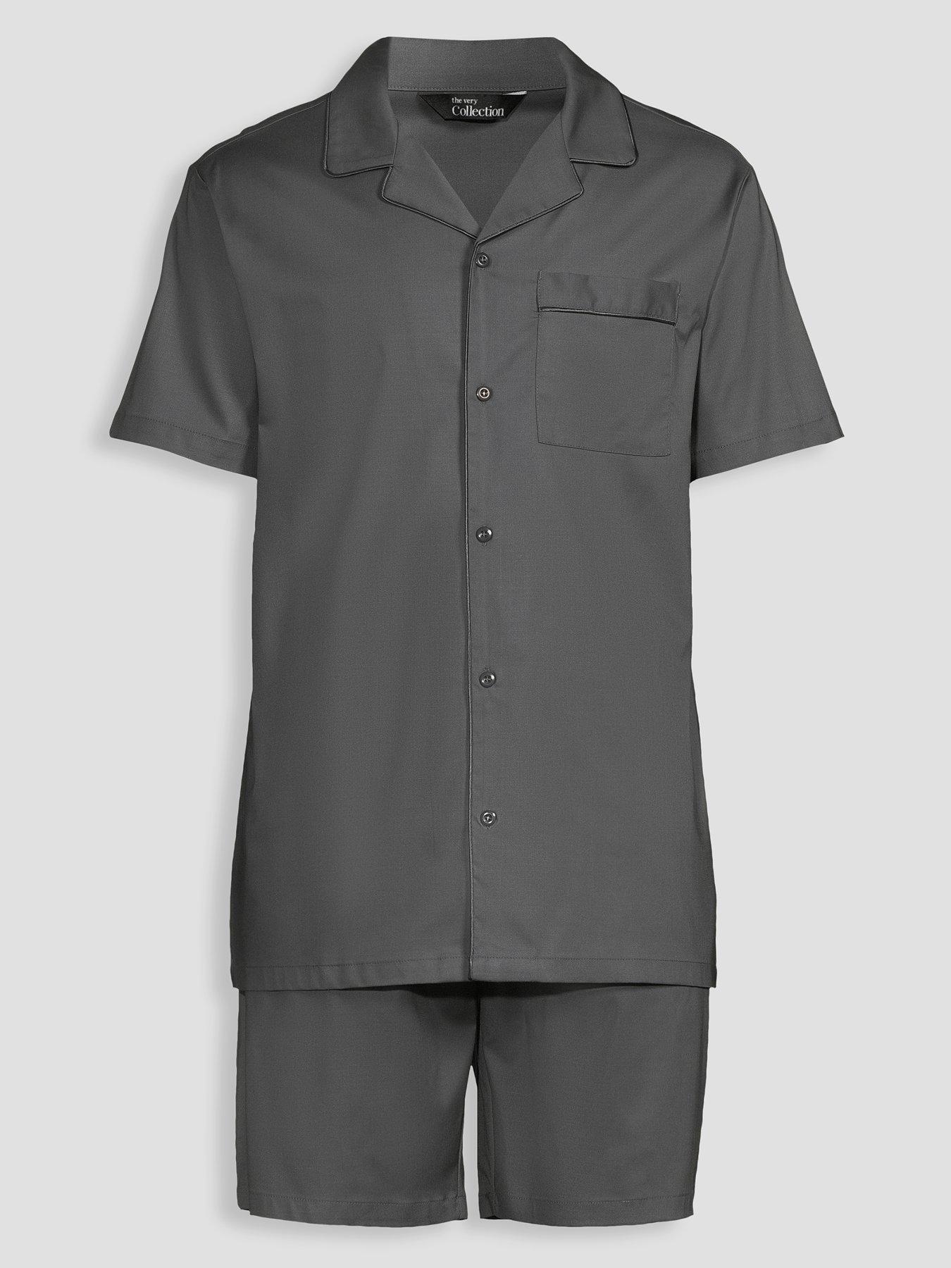 Image 7 of 7 of The Very Collection Woven Modal Button Through Shirt And Short Set - Charcoal