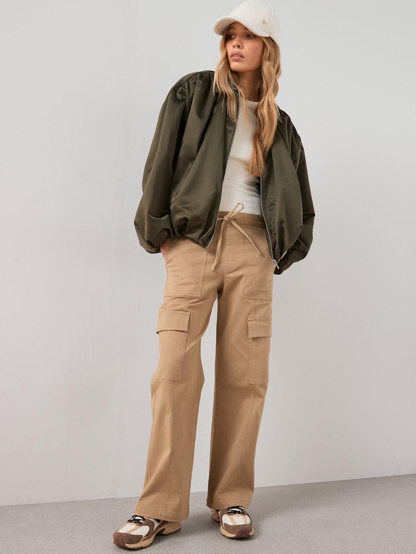 Image 3 of 6 of The Very Collection Soft Volume Bubble Hem Jacket &nbsp;- Khaki