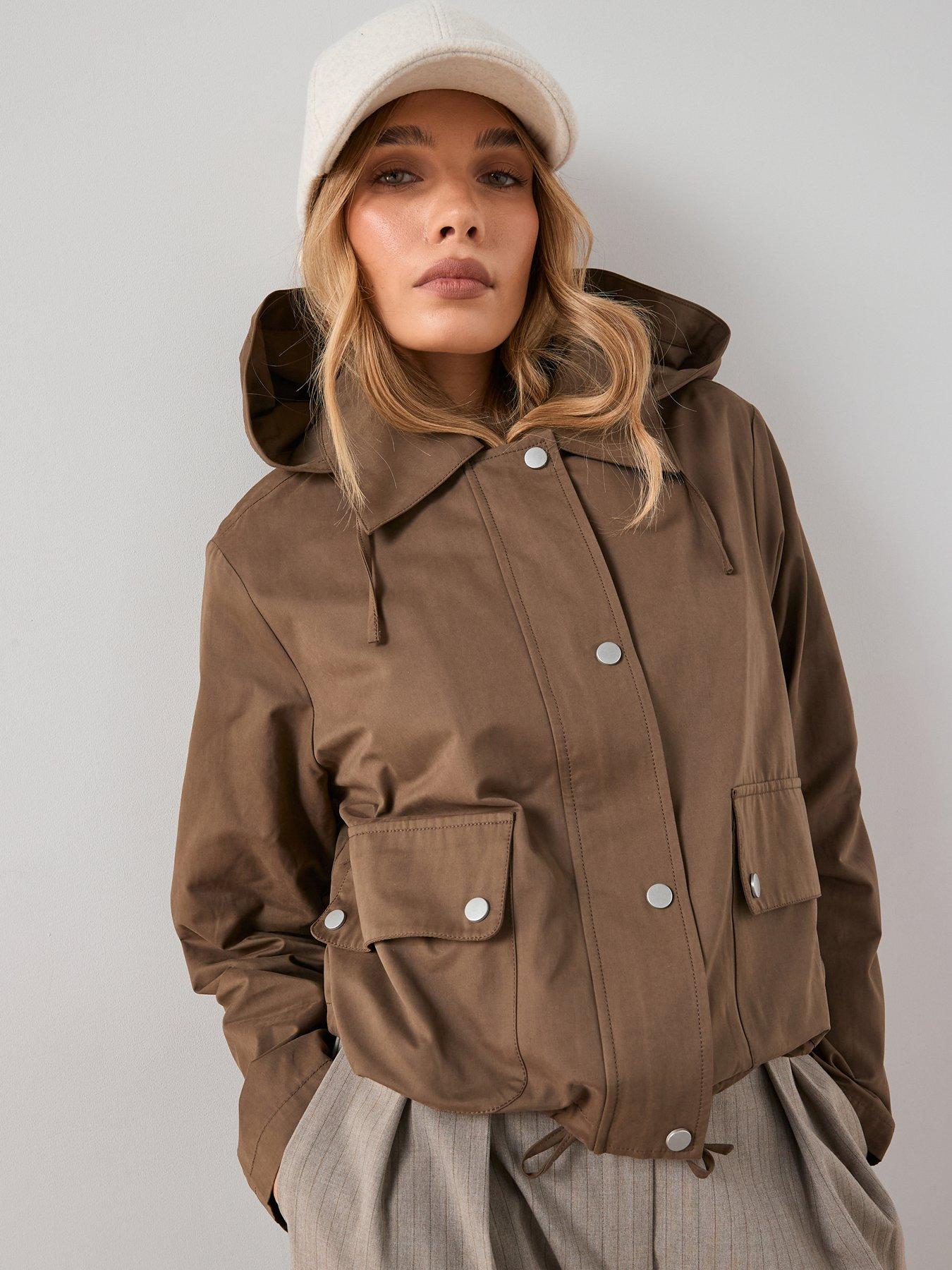 Image 4 of 6 of The Very Collection Hooded Cotton Jacket - Khaki