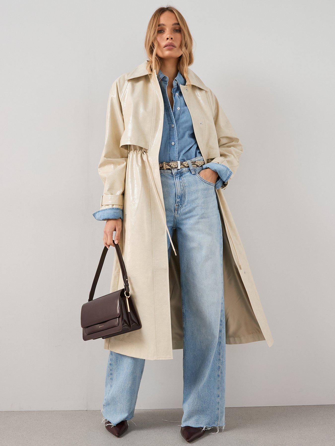 The Very Collection Faux Leather Trench Coat