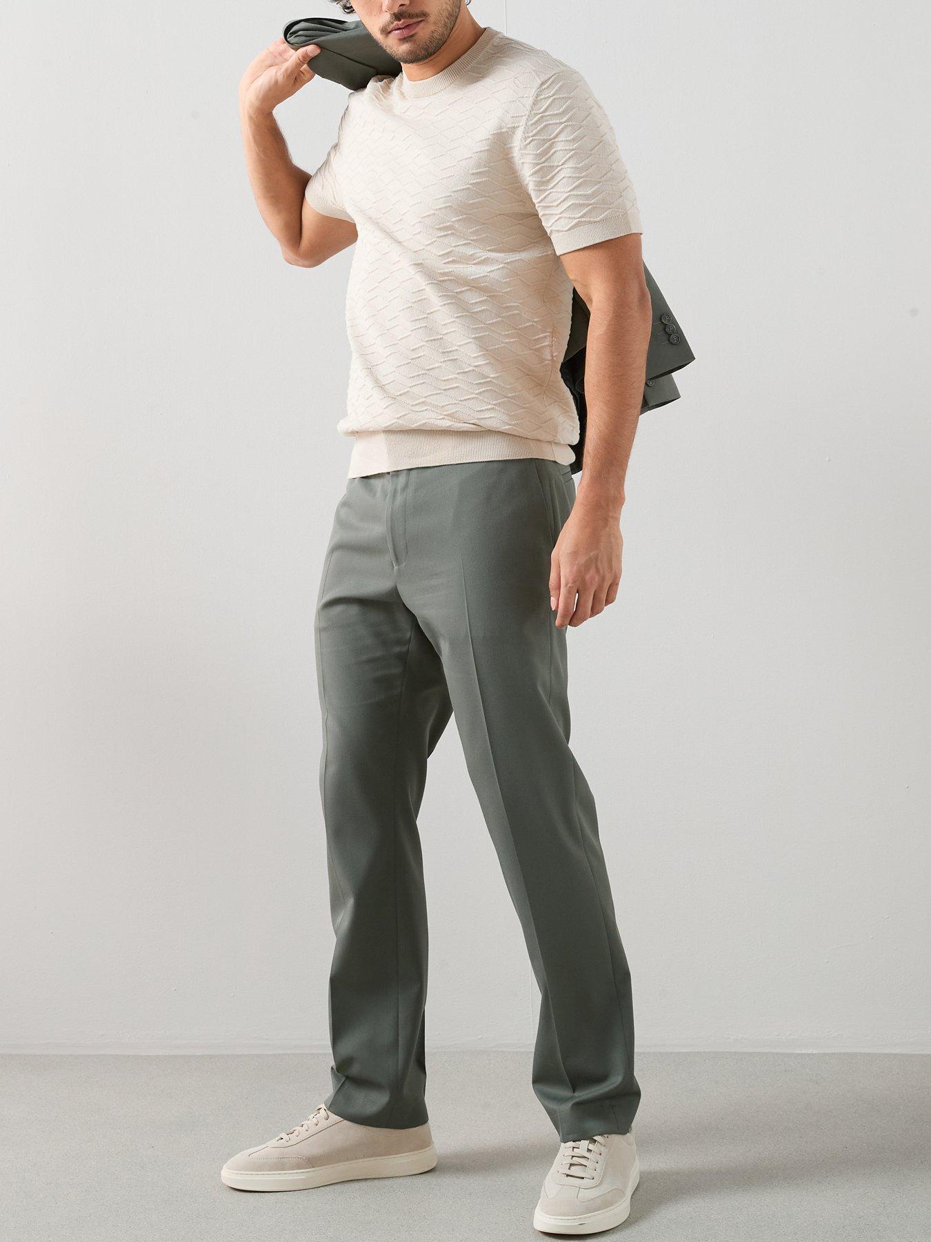 Image 3 of 7 of The Very Collection Regular Fit Textured Suit Trouser - Sage