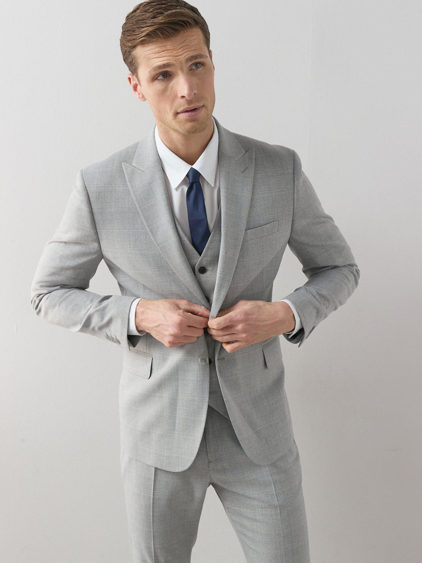 Image 1 of 6 of The Very Collection Slim Fit Single Breasted Suit Jacket - Light Grey