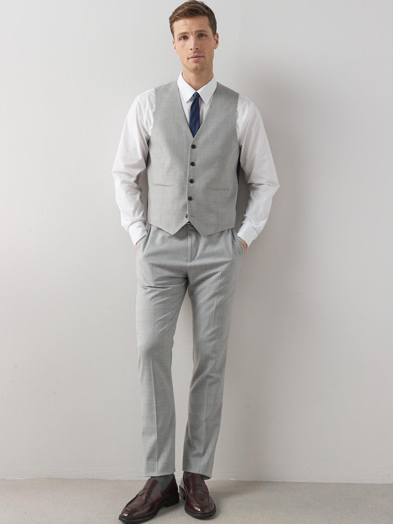 Image 3 of 6 of The Very Collection Slim Fit Waistcoat - Light Grey
