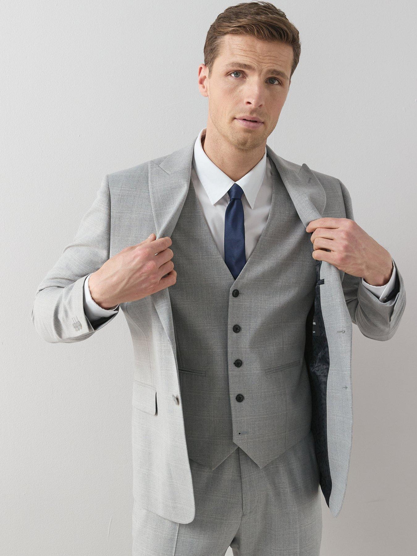 Image 4 of 6 of The Very Collection Slim Fit Waistcoat - Light Grey