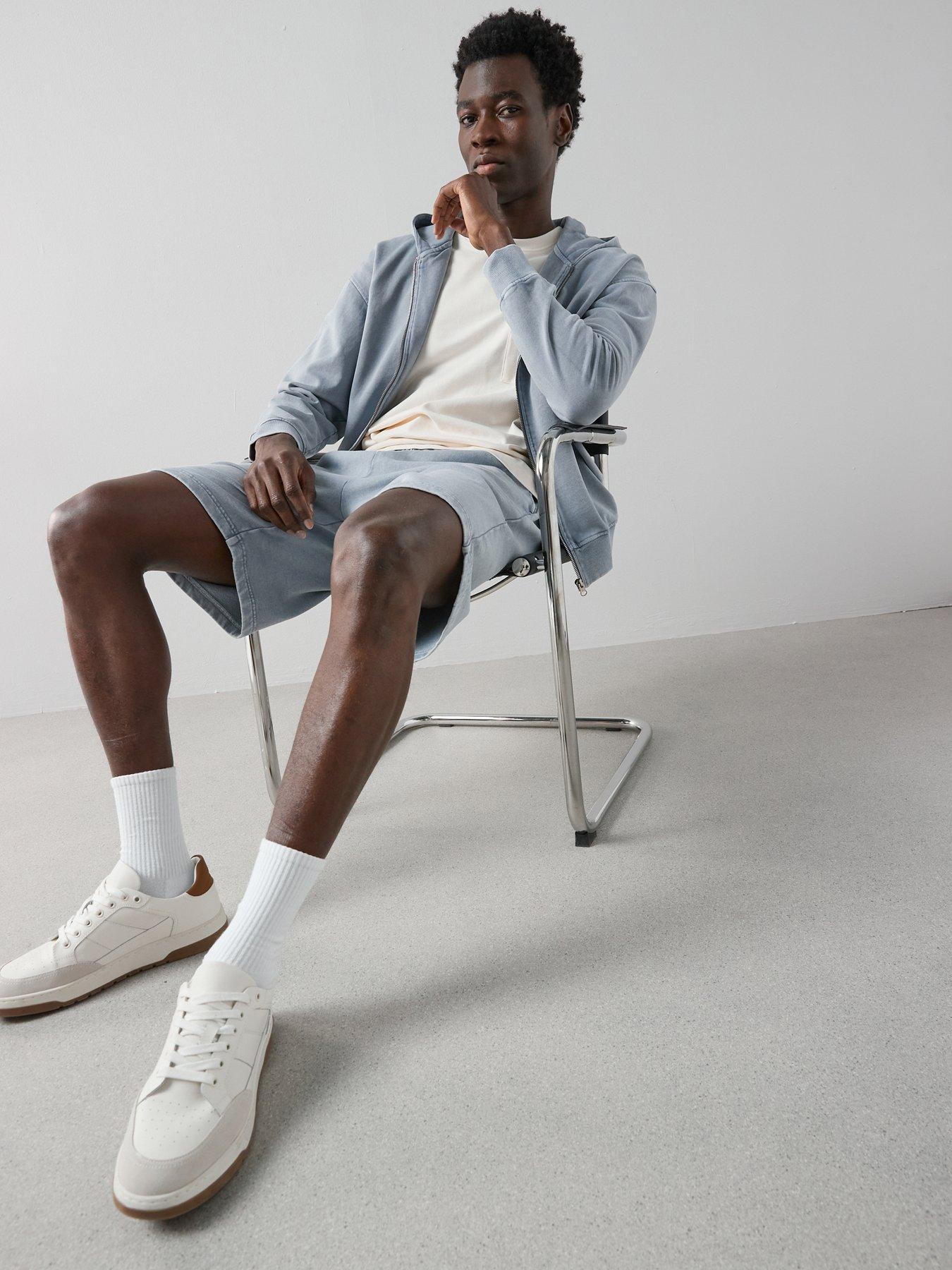 Image 6 of 6 of The Very Collection Pure Cotton Washed Jogger Shorts - Blue