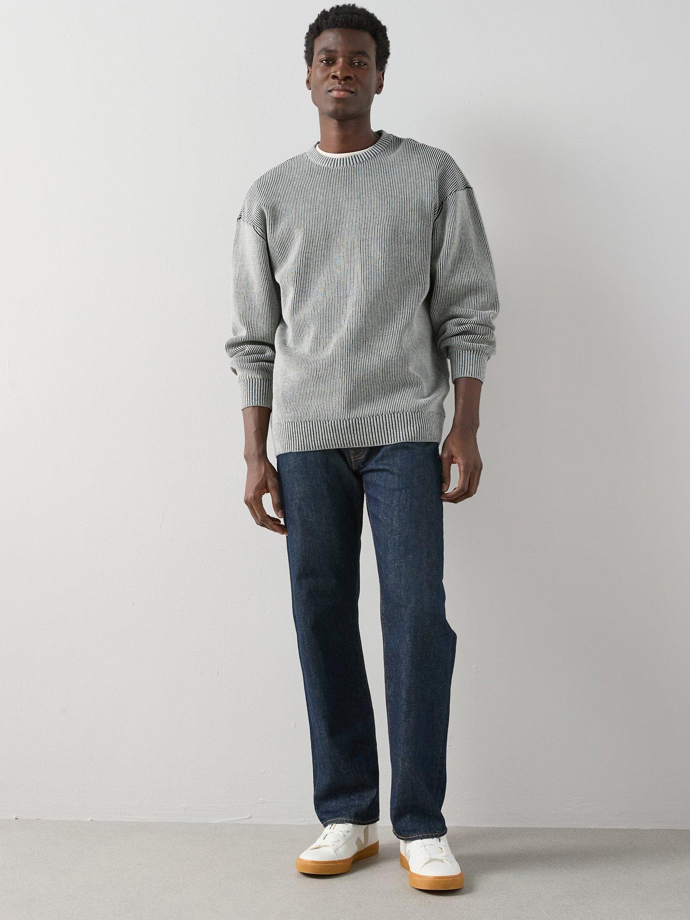 The Very Collection Pure Cotton Washed Chunky Knitted Oversized Jumper - Grey