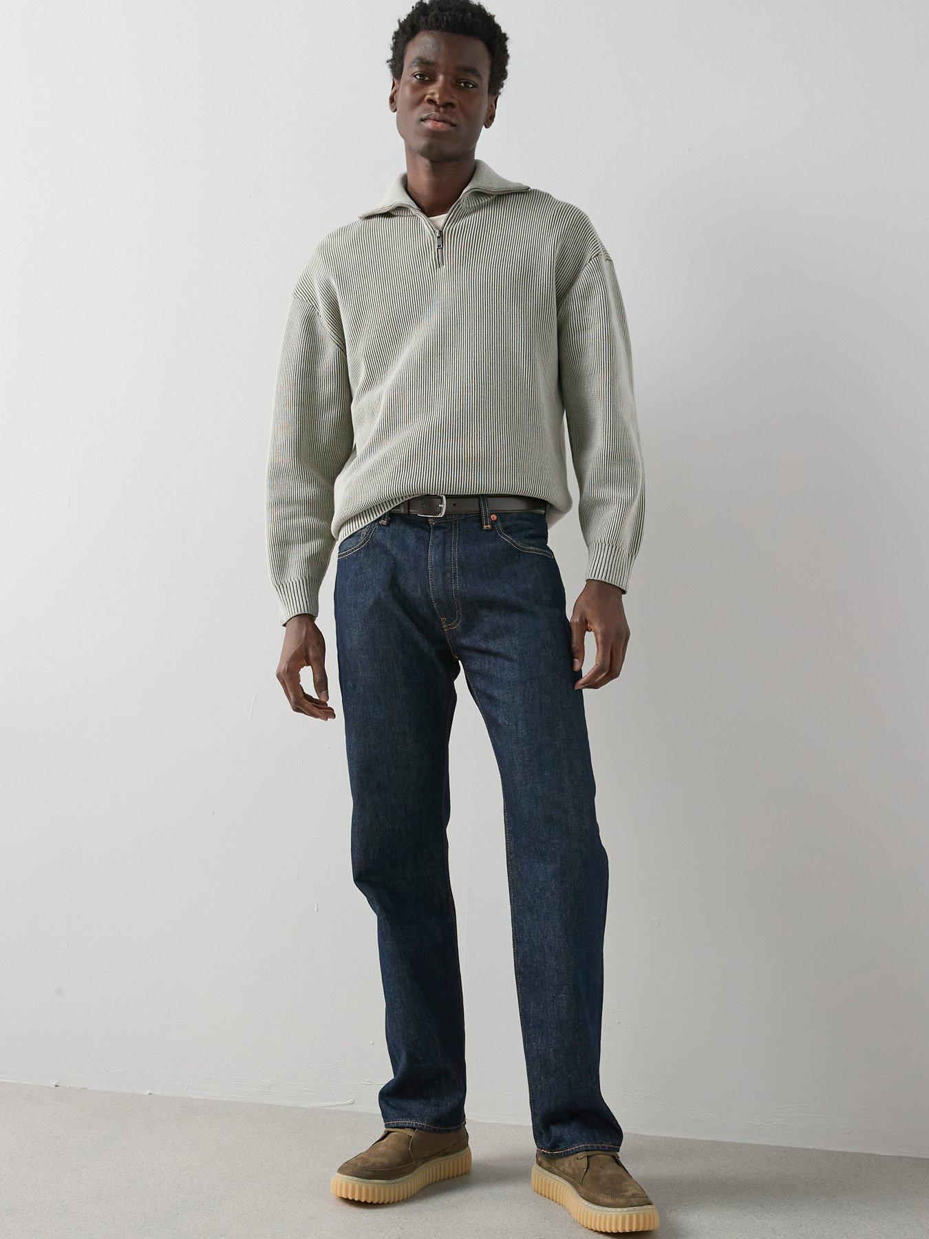 The Very Collection Washed 1/4 Zip Ribbed Knit Jumper - Green