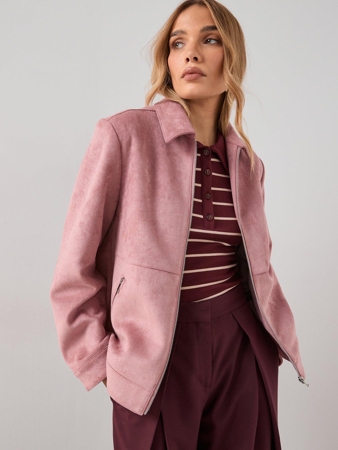 The Very Collection Suedette Harrington Jacket - Pink | Very