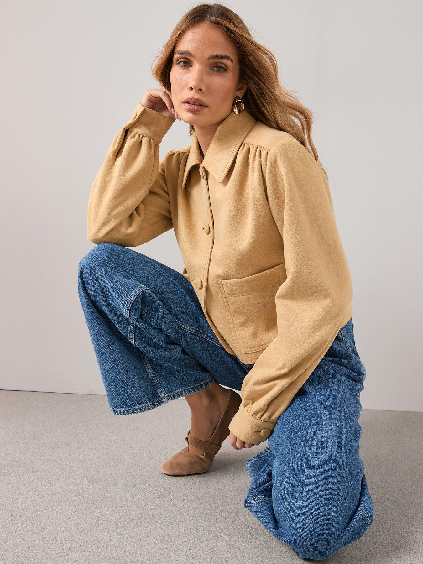 The Very Collection Faux Suede Romance Jacket - Yellow
