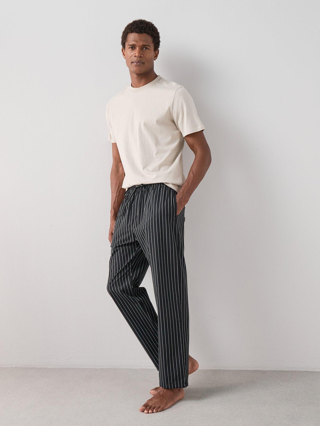 The Very Collection Pure Cotton Stripe Trouser  &  T-Shirt Set - Beige/Grey