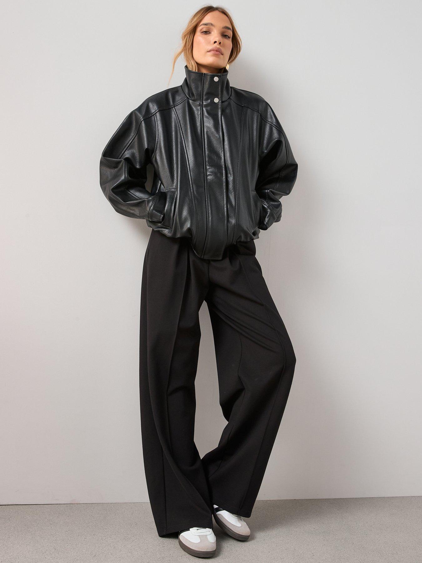 Image 6 of 6 of The Very Collection Funnel Neck Bomber Jacket&nbsp; - Black