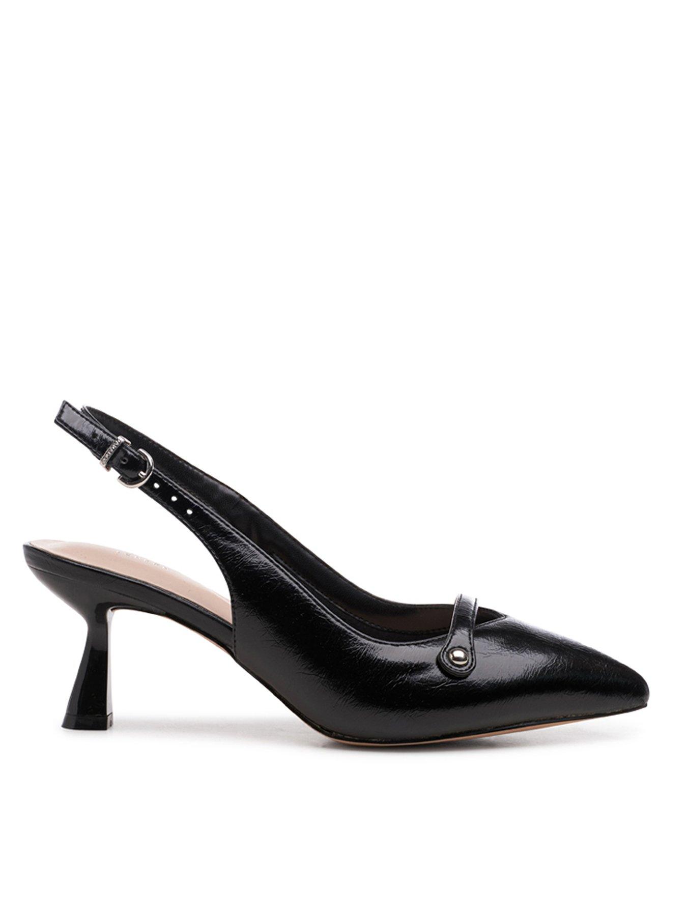 undefined Florentine Slingback Wide Fit Leather Heel - Black