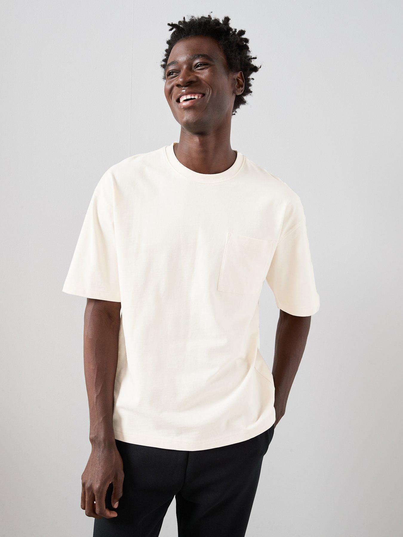 Image 1 of 7 of The Very Collection Pure Cotton Premium Relaxed Fit Pocket T-shirt - Cream
