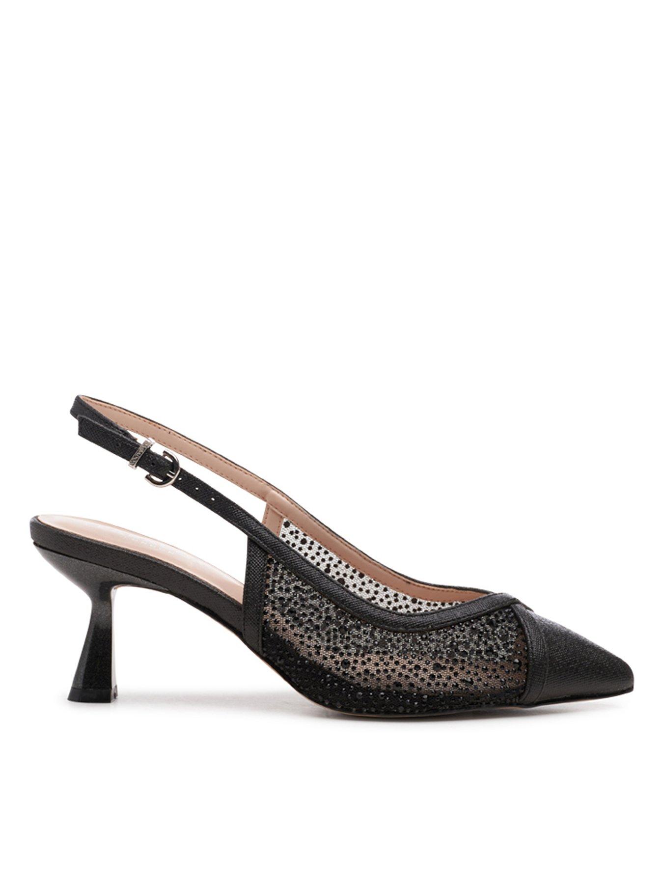 undefined Fascinate Shimmer Wide Fit Slingback Heel - Black