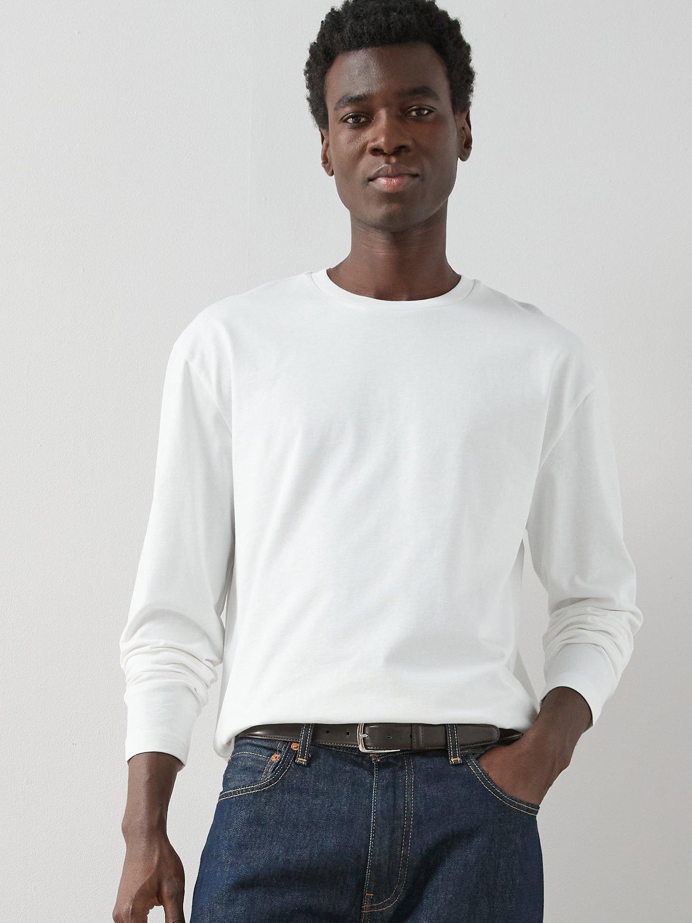 The Very Collection Pure Cotton Long Sleeve Heavyweight T-Shirt- White